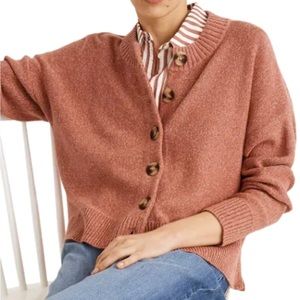 Madewell Russet Rose Button-Front Cardigan